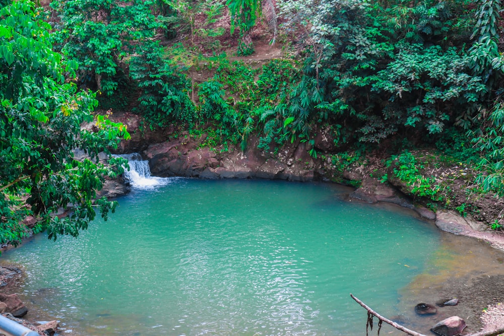 a river with a waterfall