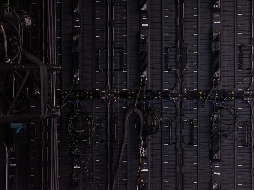 a close-up of a server room