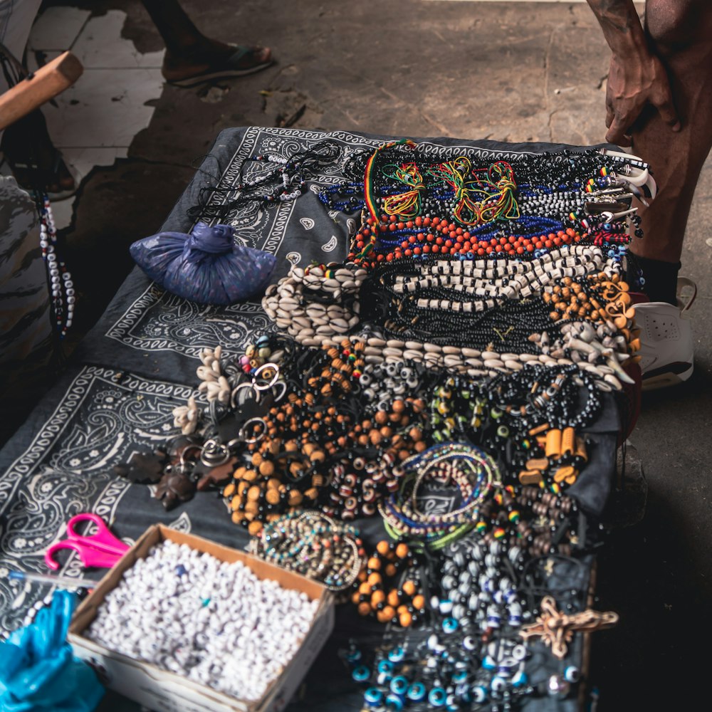 a large pile of jewelry