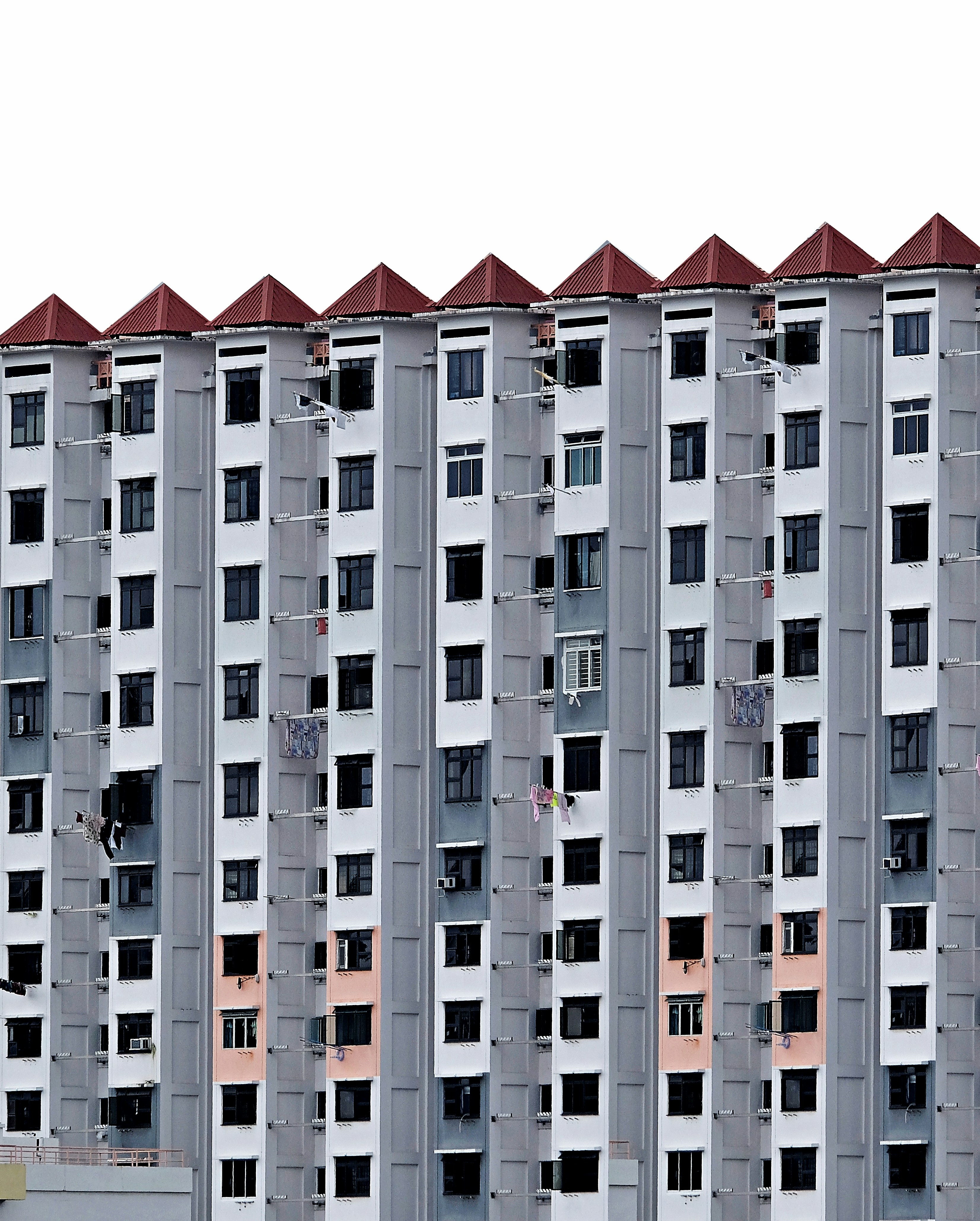 a tall white building