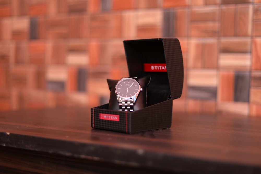 a watch on a box