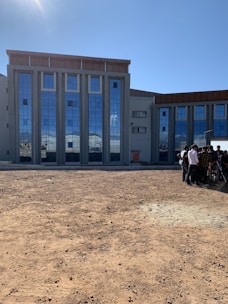 A commercial building site cleared of debris and polished for walkthroughs.