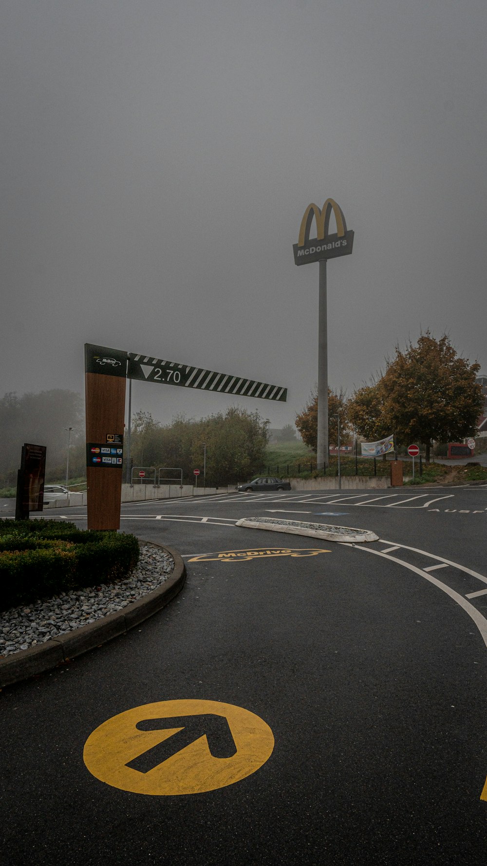 a sign on a street