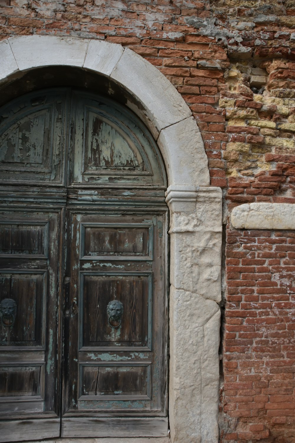 a door in a brick wall