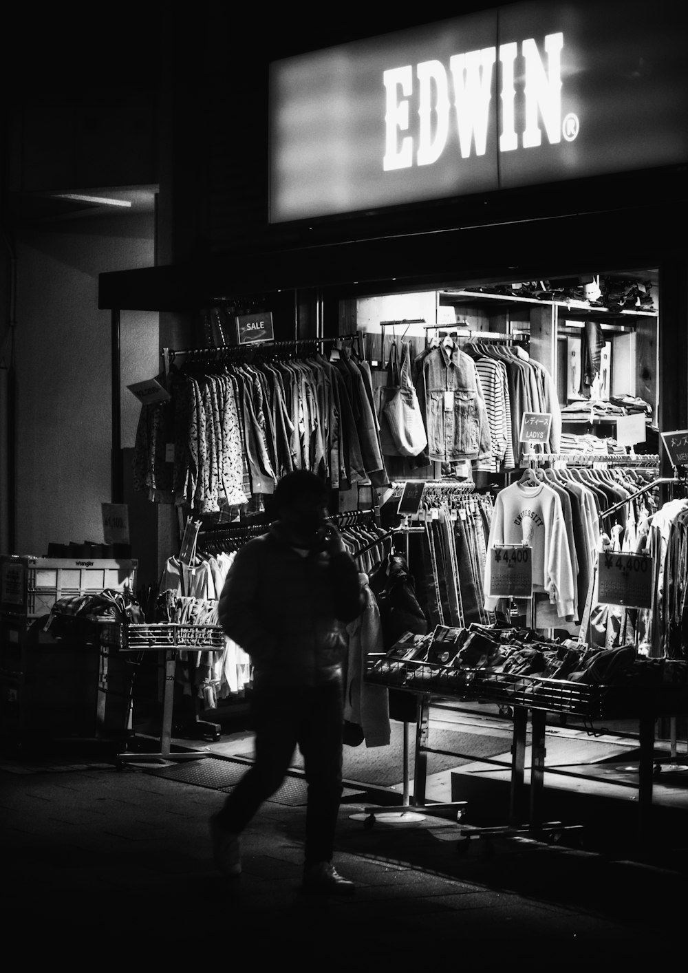 a person walking in a store