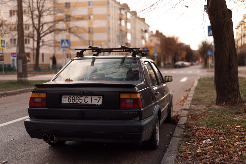 a car parked on the side of a road