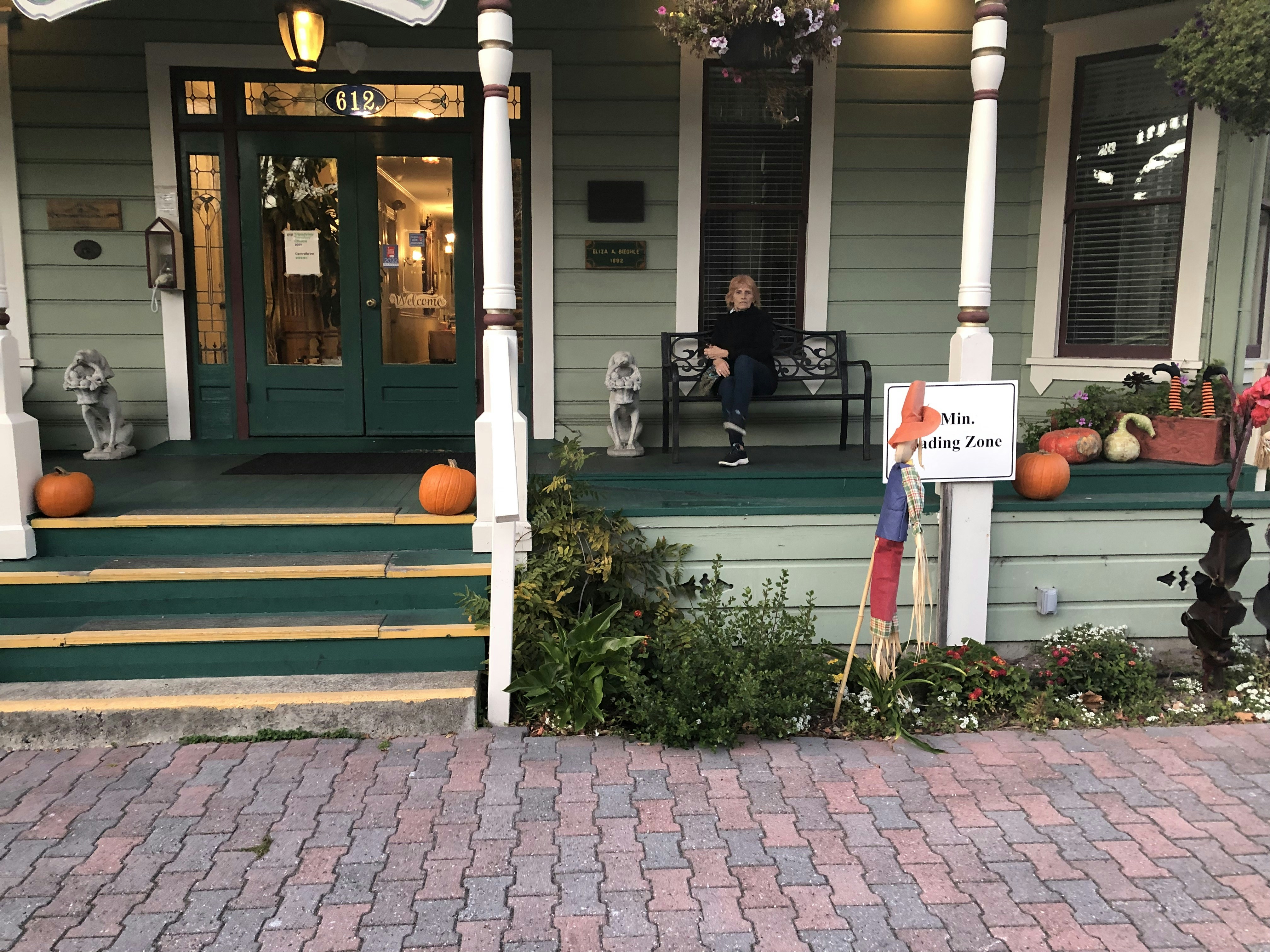 a person sitting on a bench