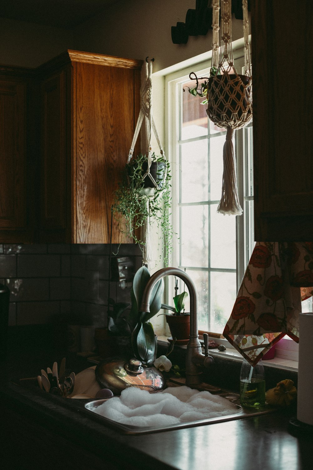 a kitchen with a window