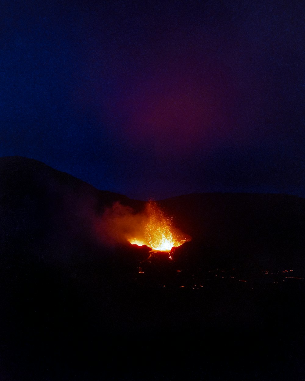 a large bonfire at night