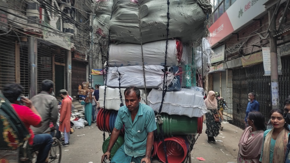 a person walking down a street