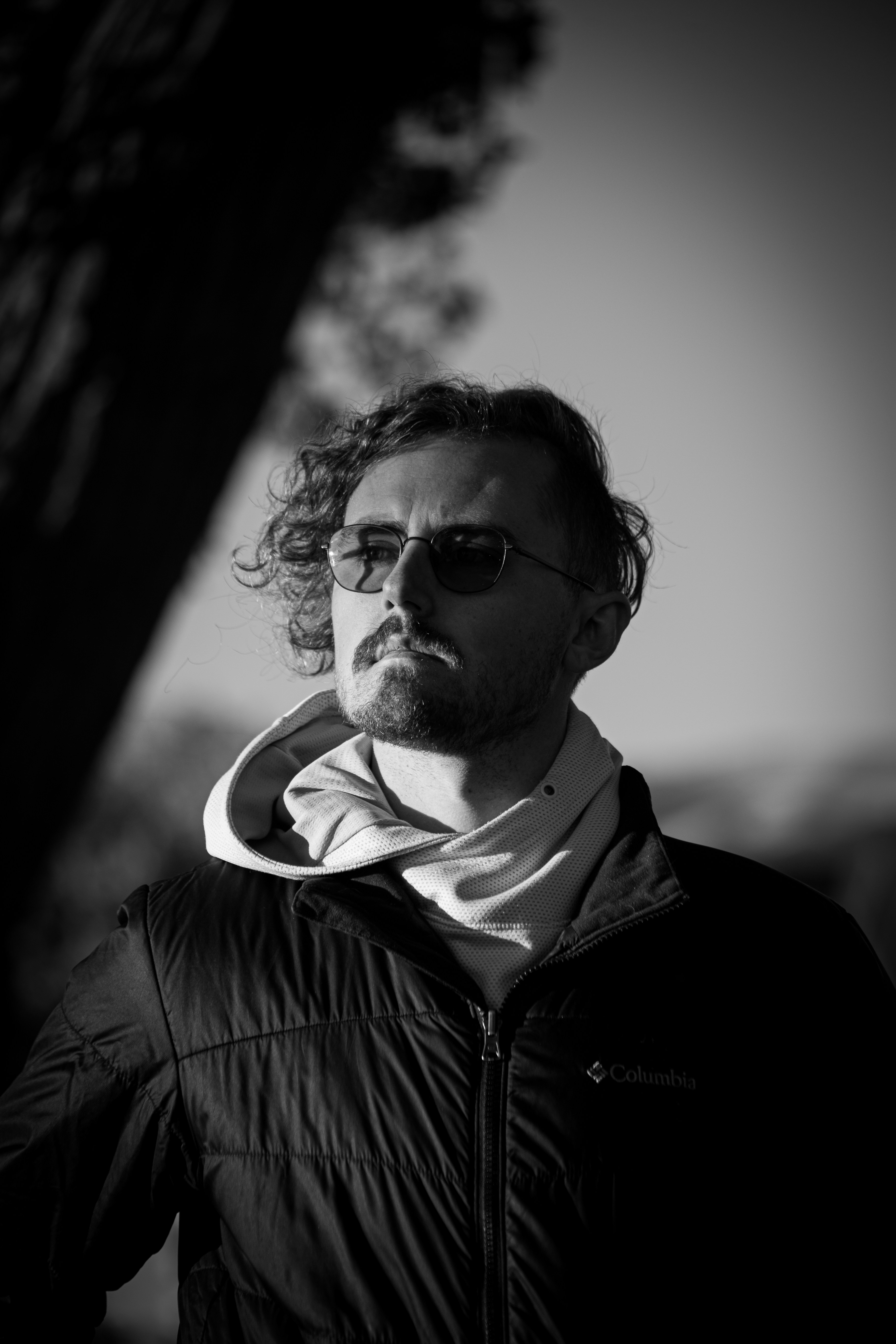a man wearing glasses