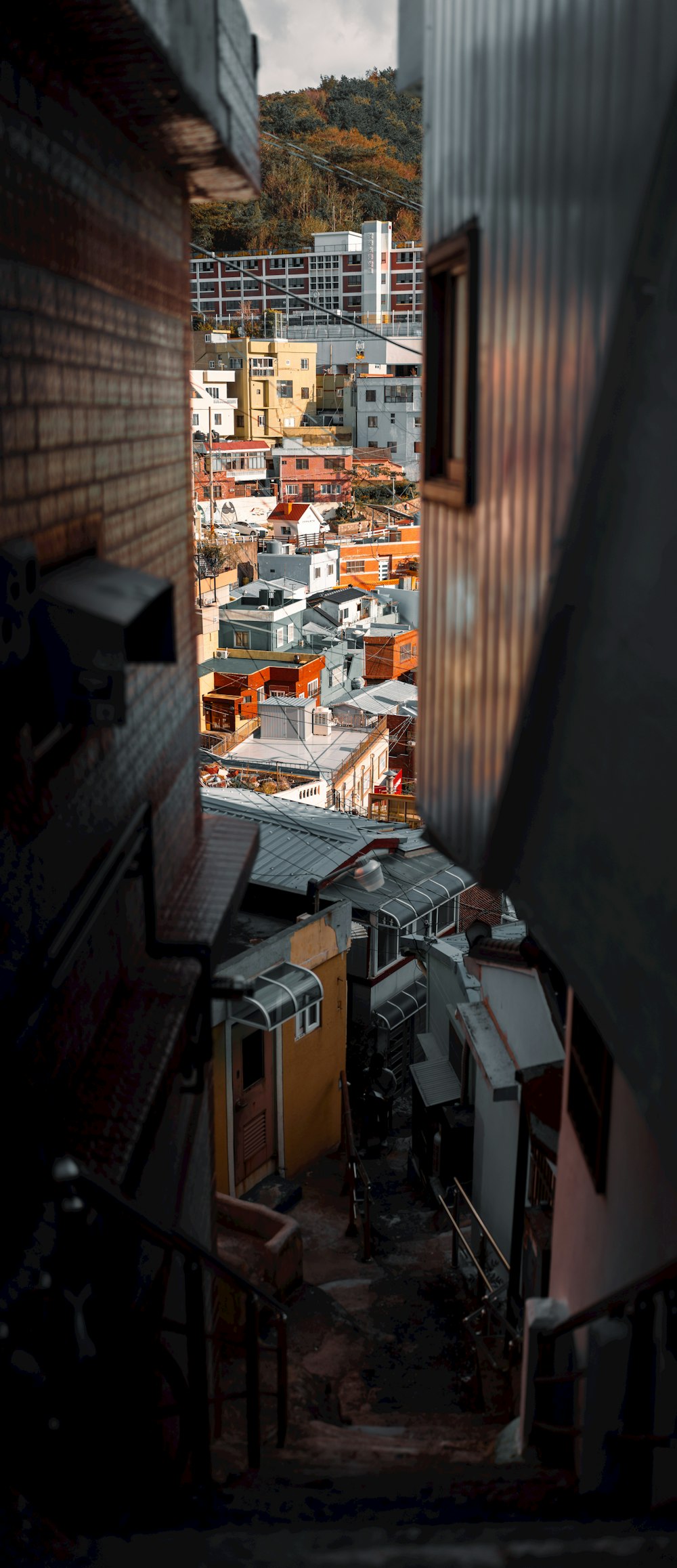 a view of a city from a window