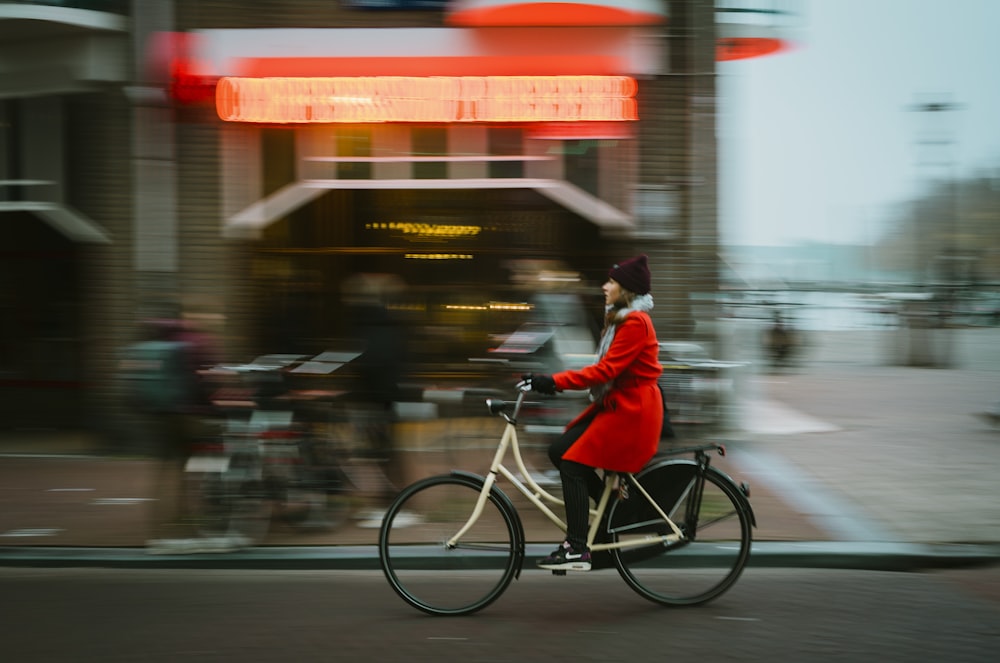 a person riding a bicycle