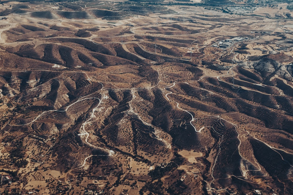 a large area of land with many cracks in it