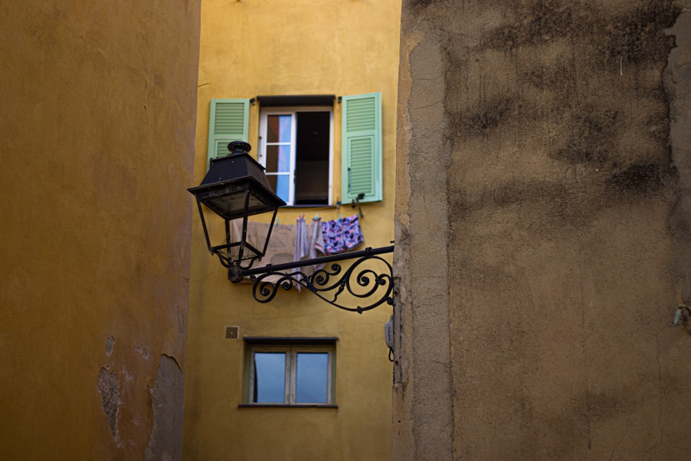 a lamp on a wall