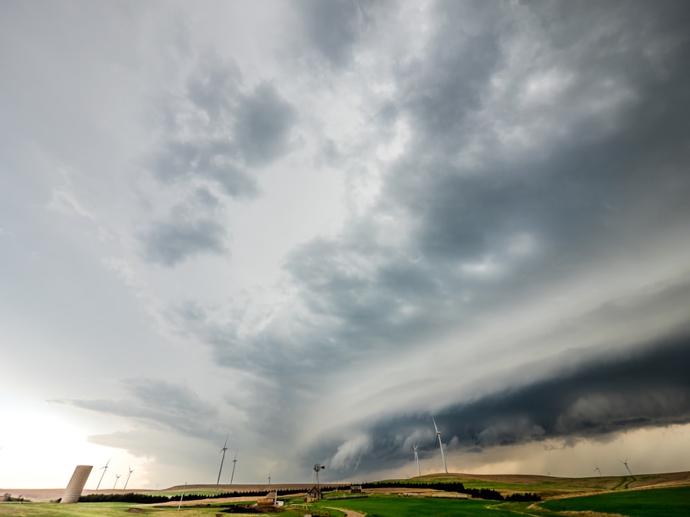 a tornado in a field