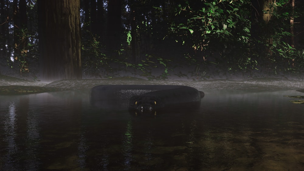 a car driving through a flooded area