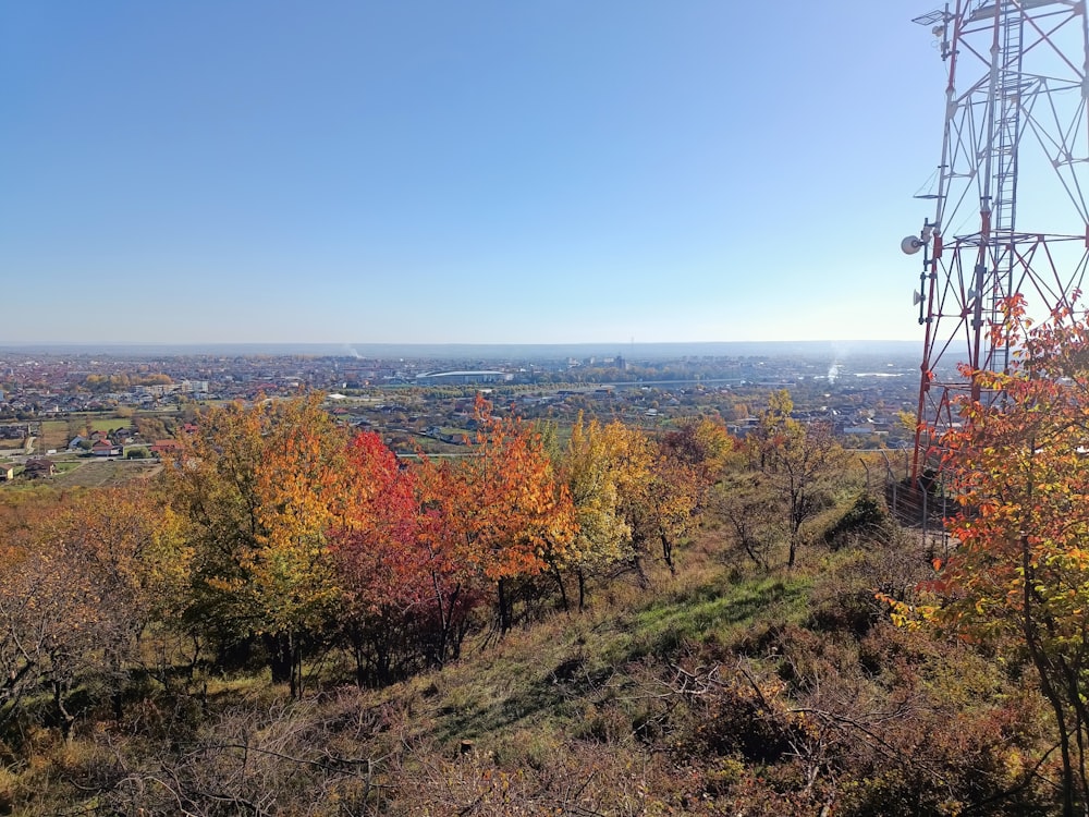 a view of a city from a hill