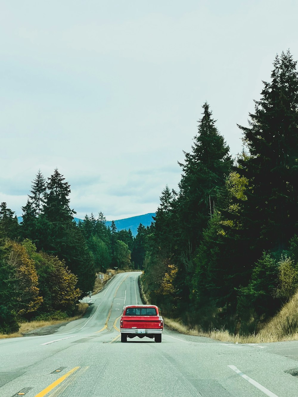 a car driving down a road