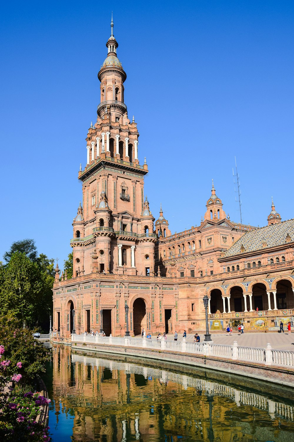 a large building with a tower