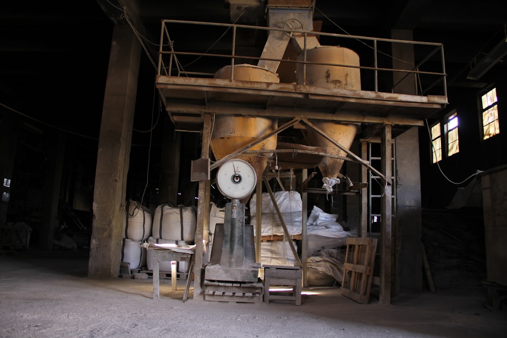 a large wooden structure with a clock