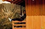 a person sitting on a bench