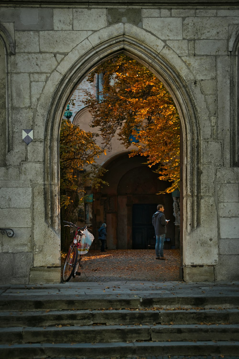 a person standing in a doorway