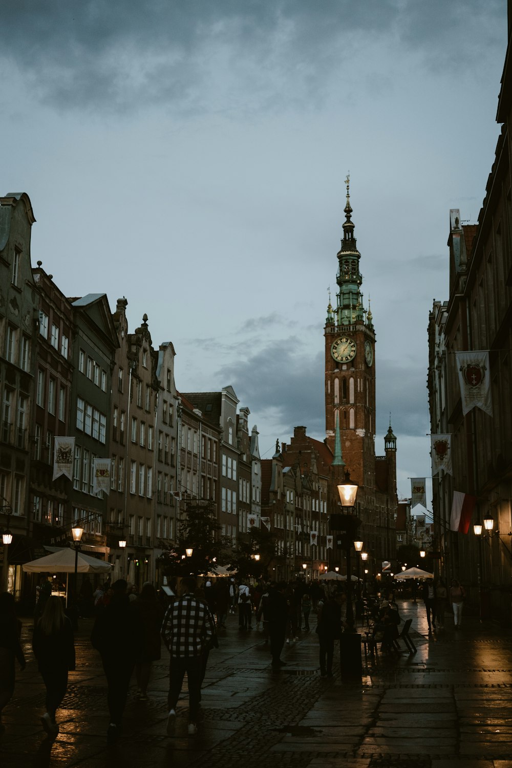 a clock tower in a city