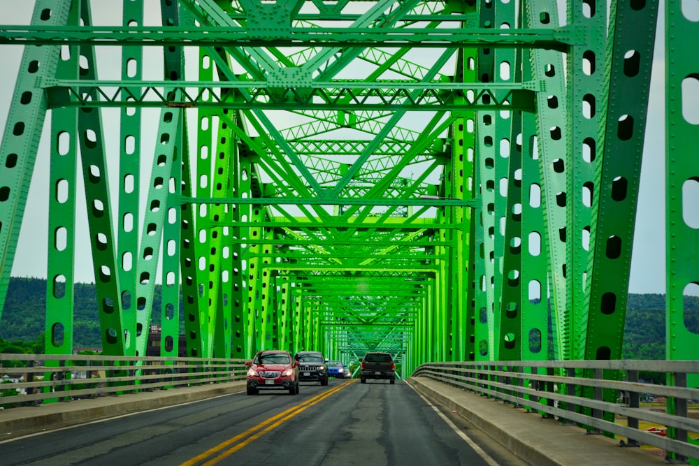 cars driving on a bridge