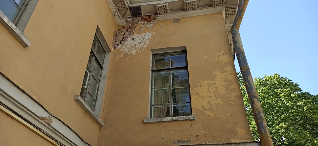 a building with windows and a tree, Hope you have a good day:) You can support me here: https://boosty.to/sinrinf