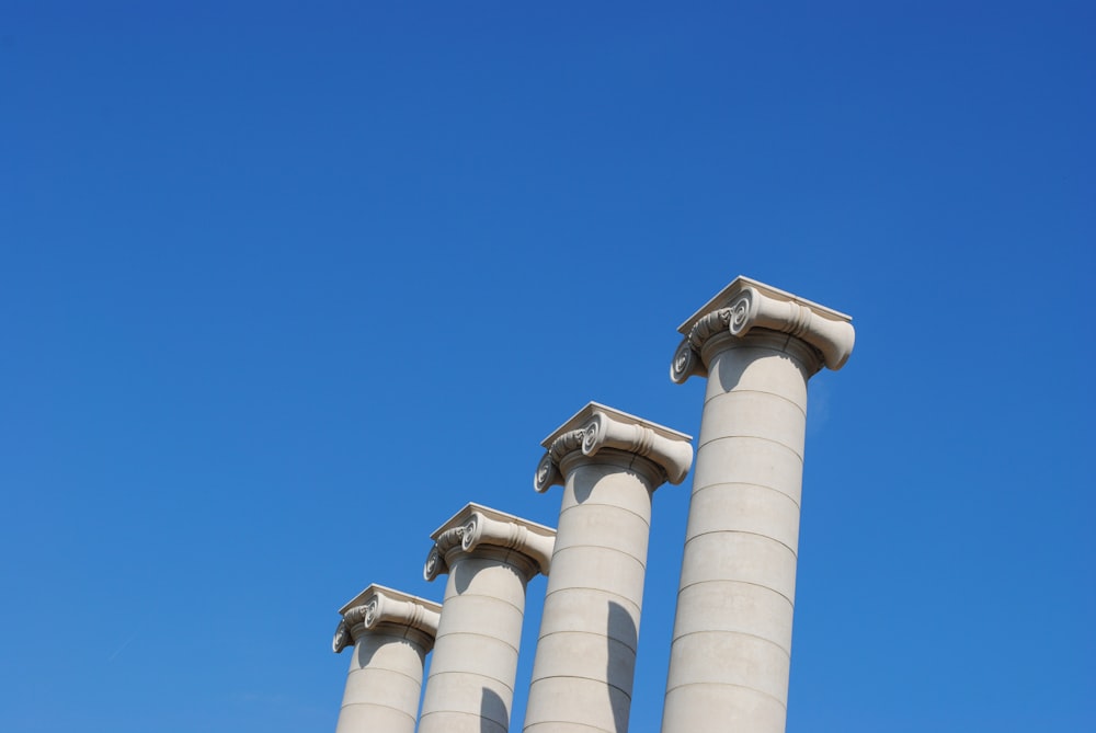 a close-up of some pillars