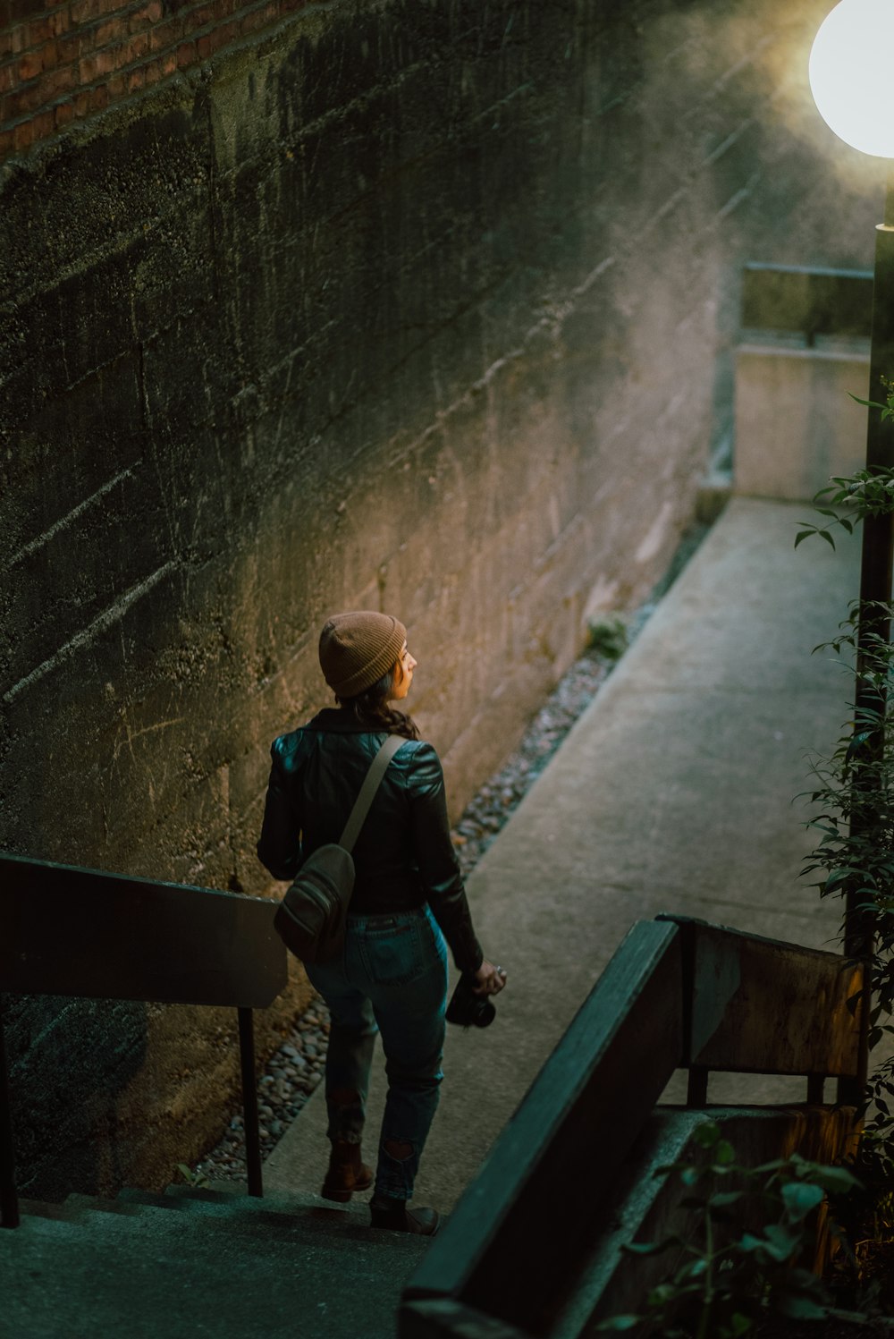 a man walking on a path