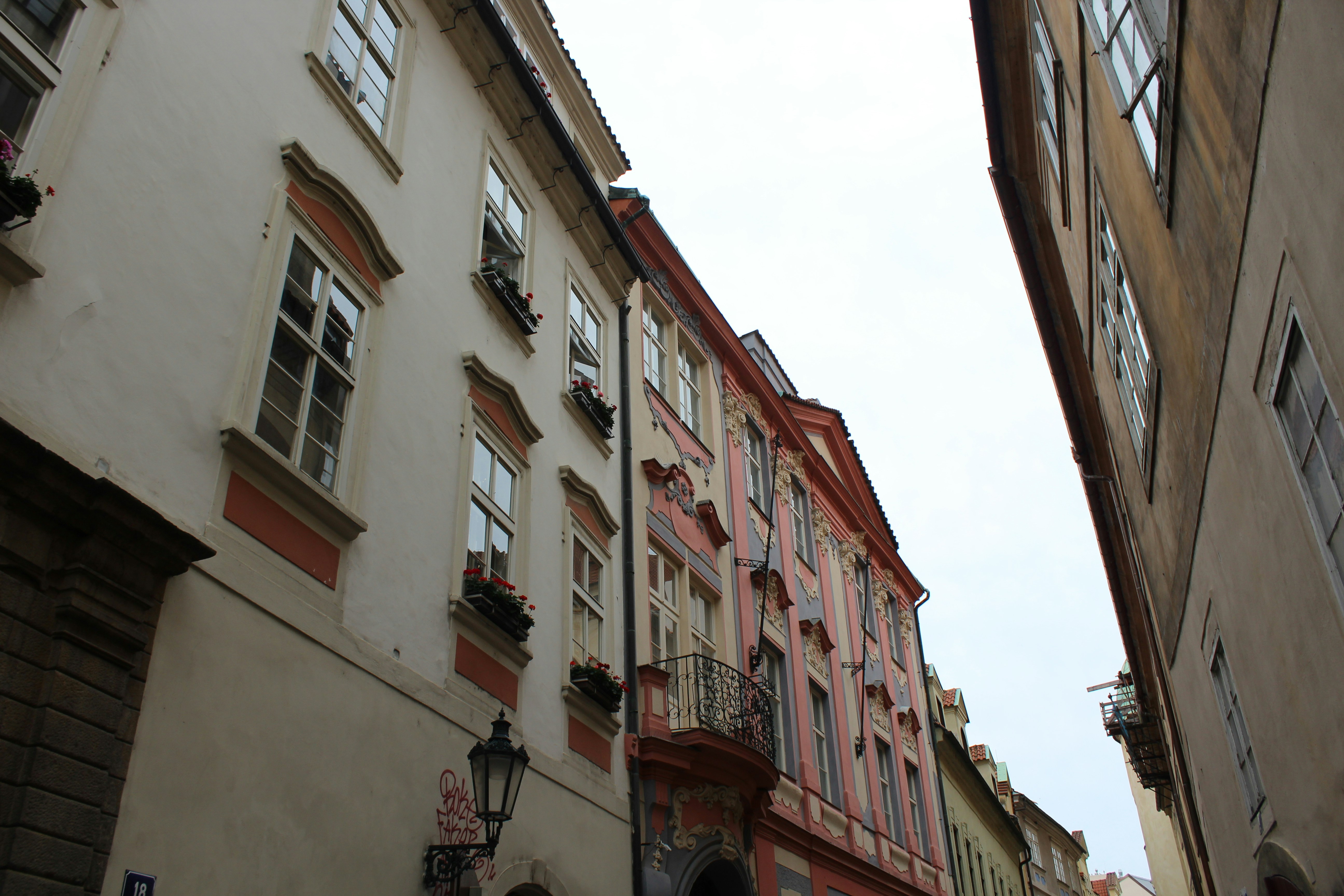a row of buildings with windows