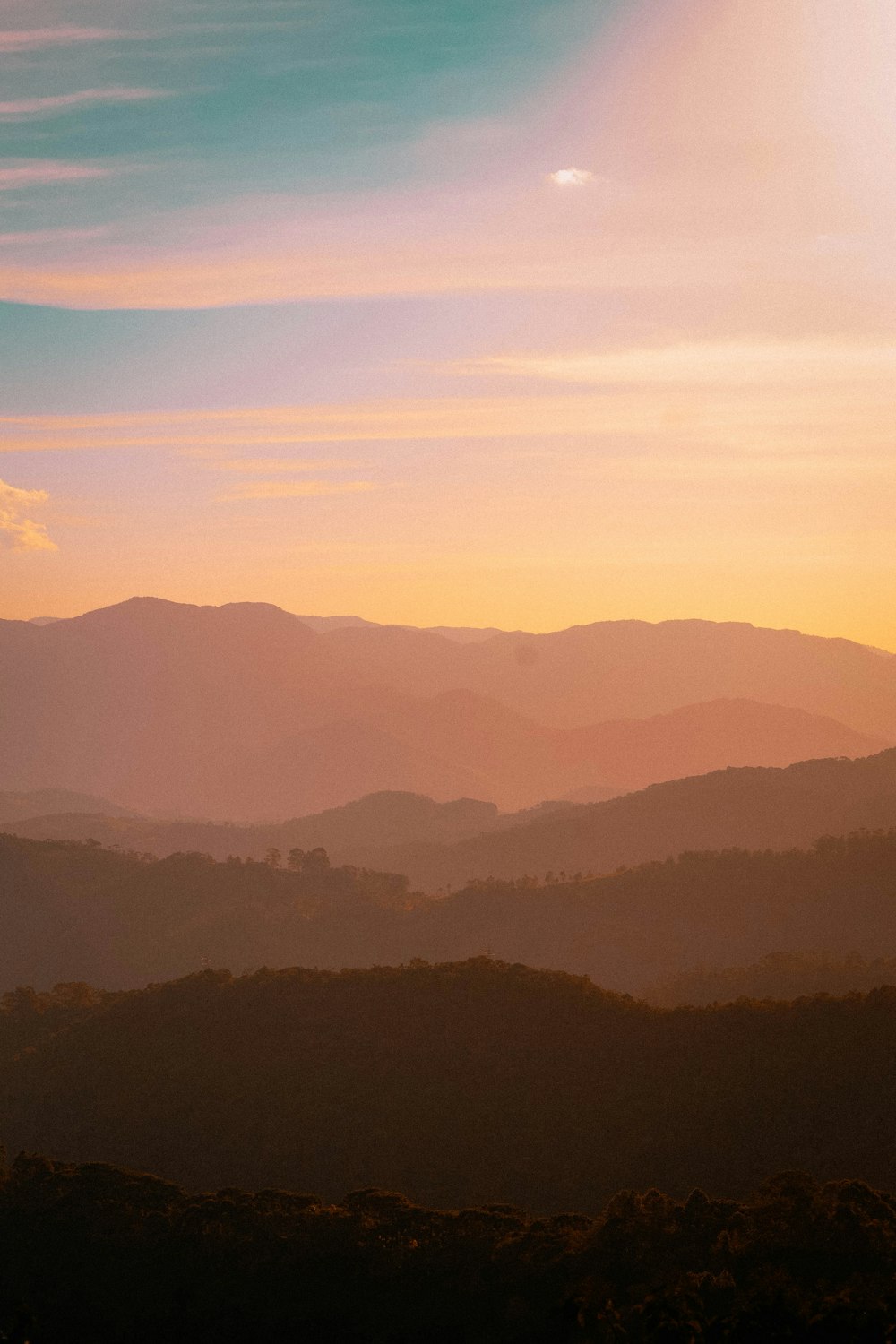 a landscape with hills and trees