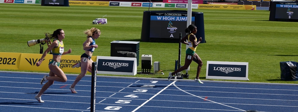 women running on a track