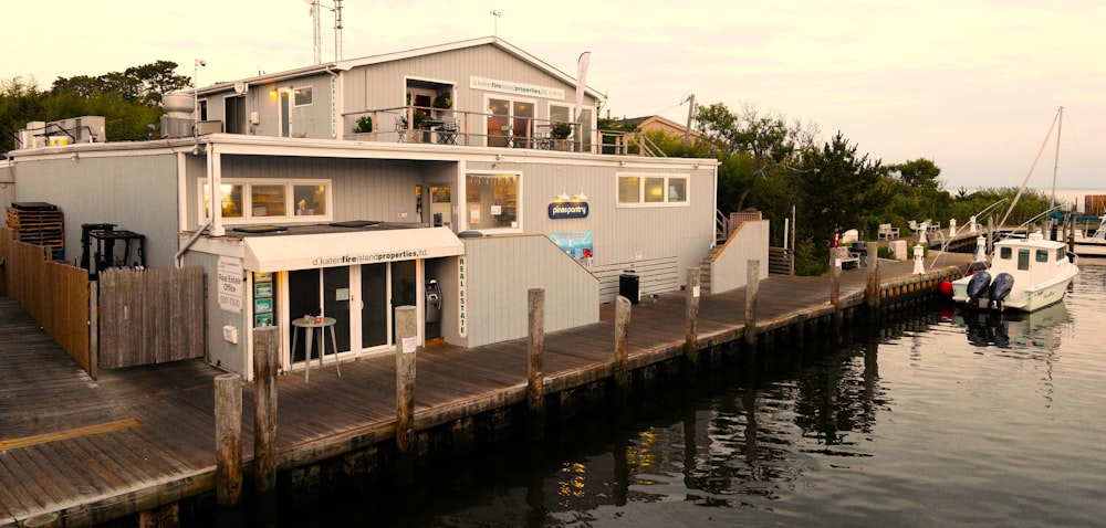 a boat docked at a pier