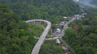A newly constructed rural road connecting two villages.