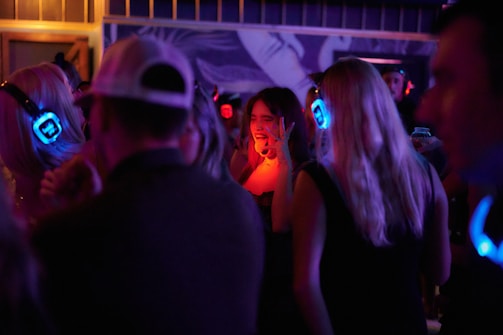 a group of people in a room