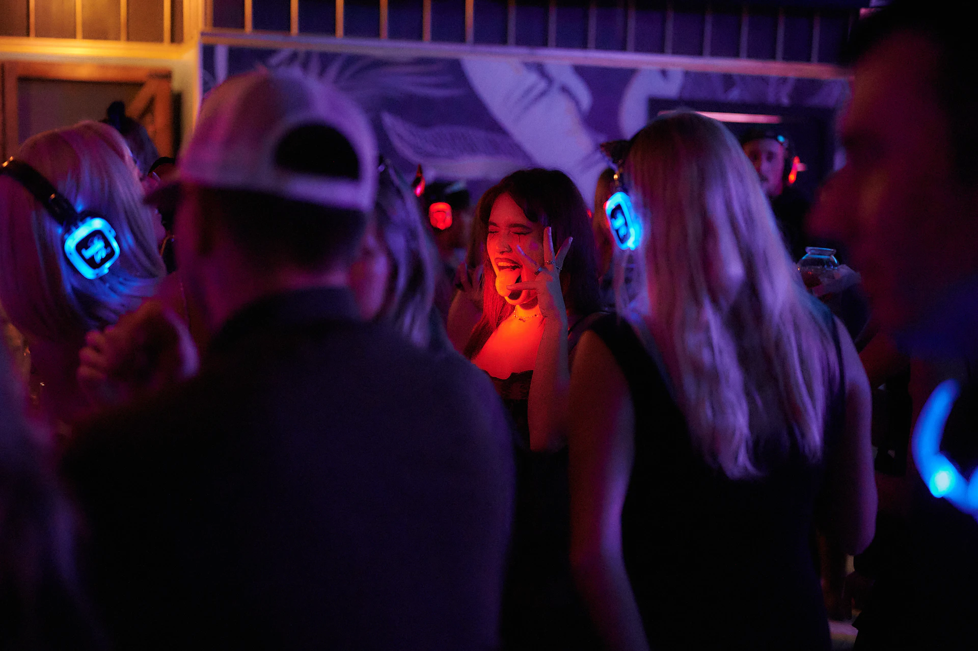 a group of people in a room