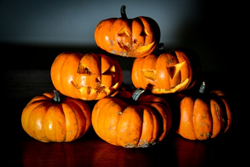 a group of pumpkins