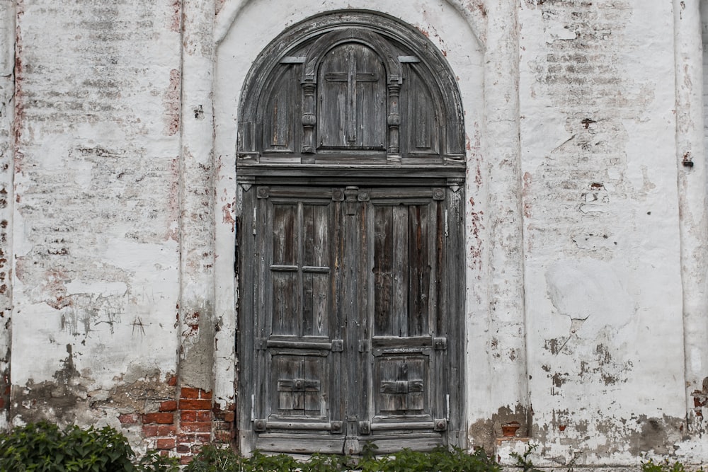 a door in a stone building