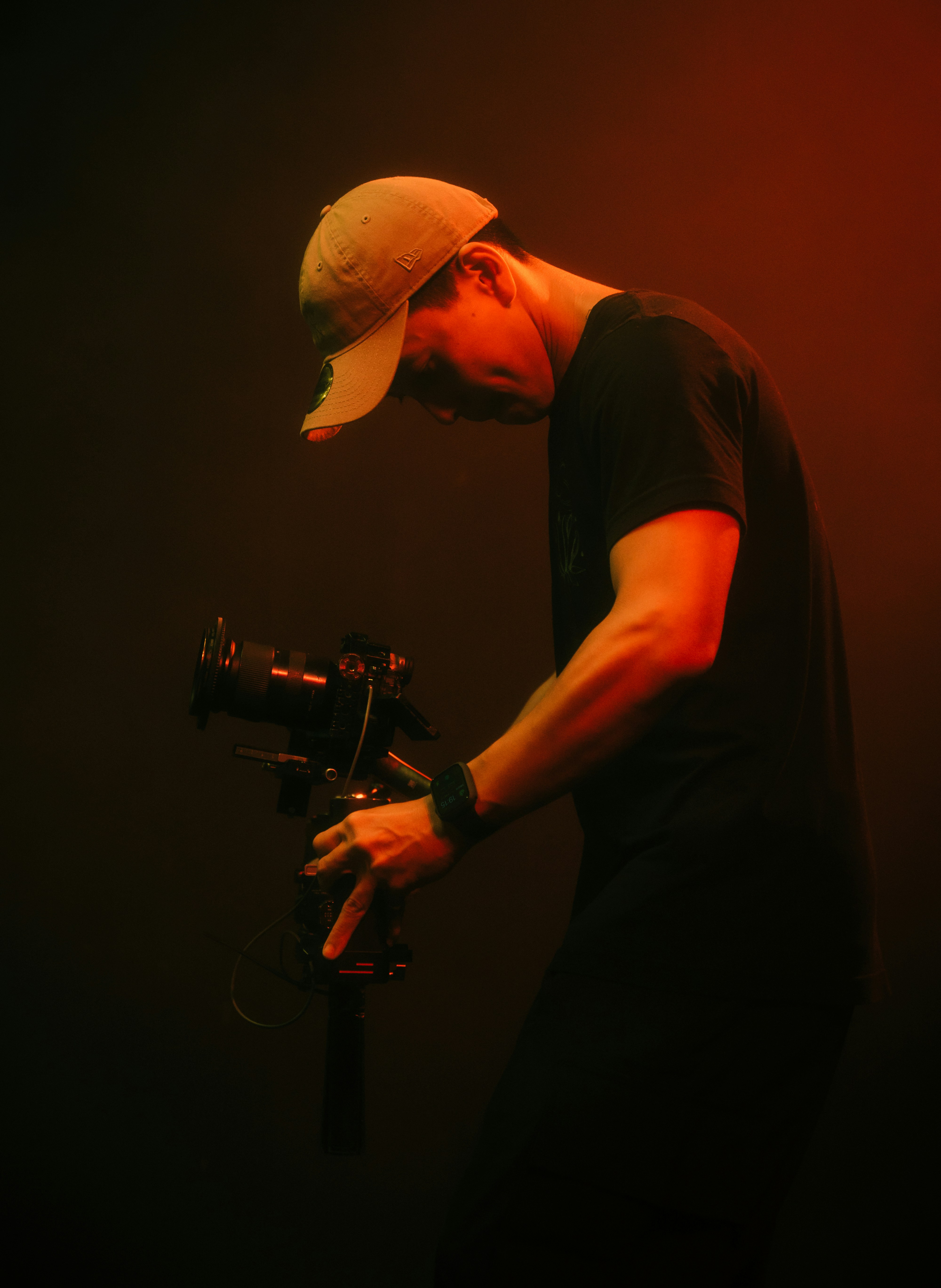 a man holding a camera