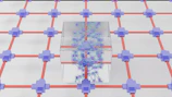 Close-up of a computer screen showing complex web system architecture with glowing nodes.