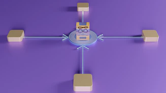 a robot with a light saber