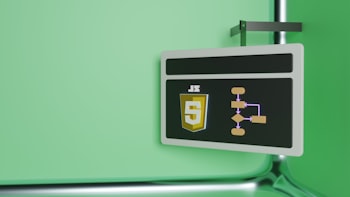 A screen showing the Javscript logo and a graph