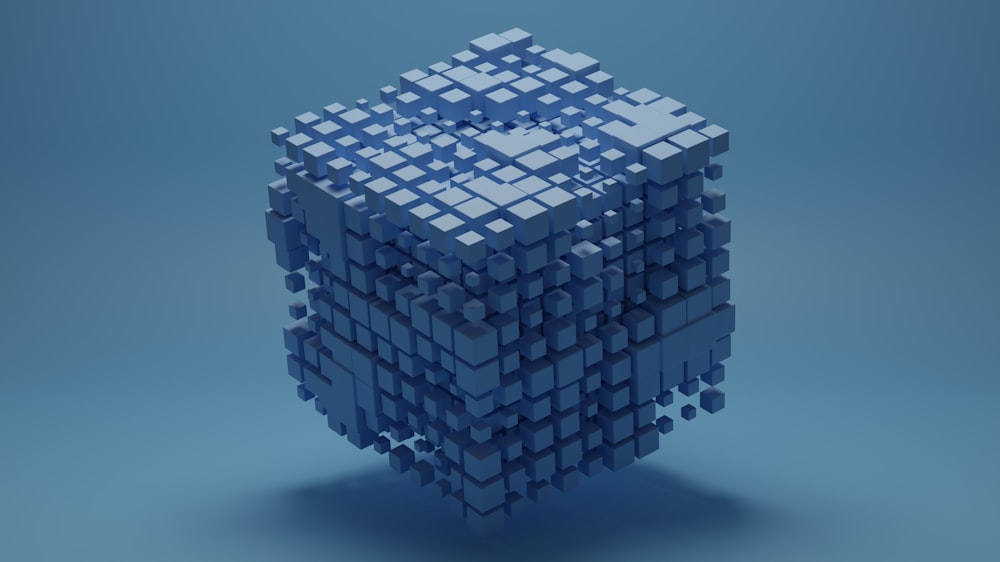 Un cubo con muchos cuadrados pequeños