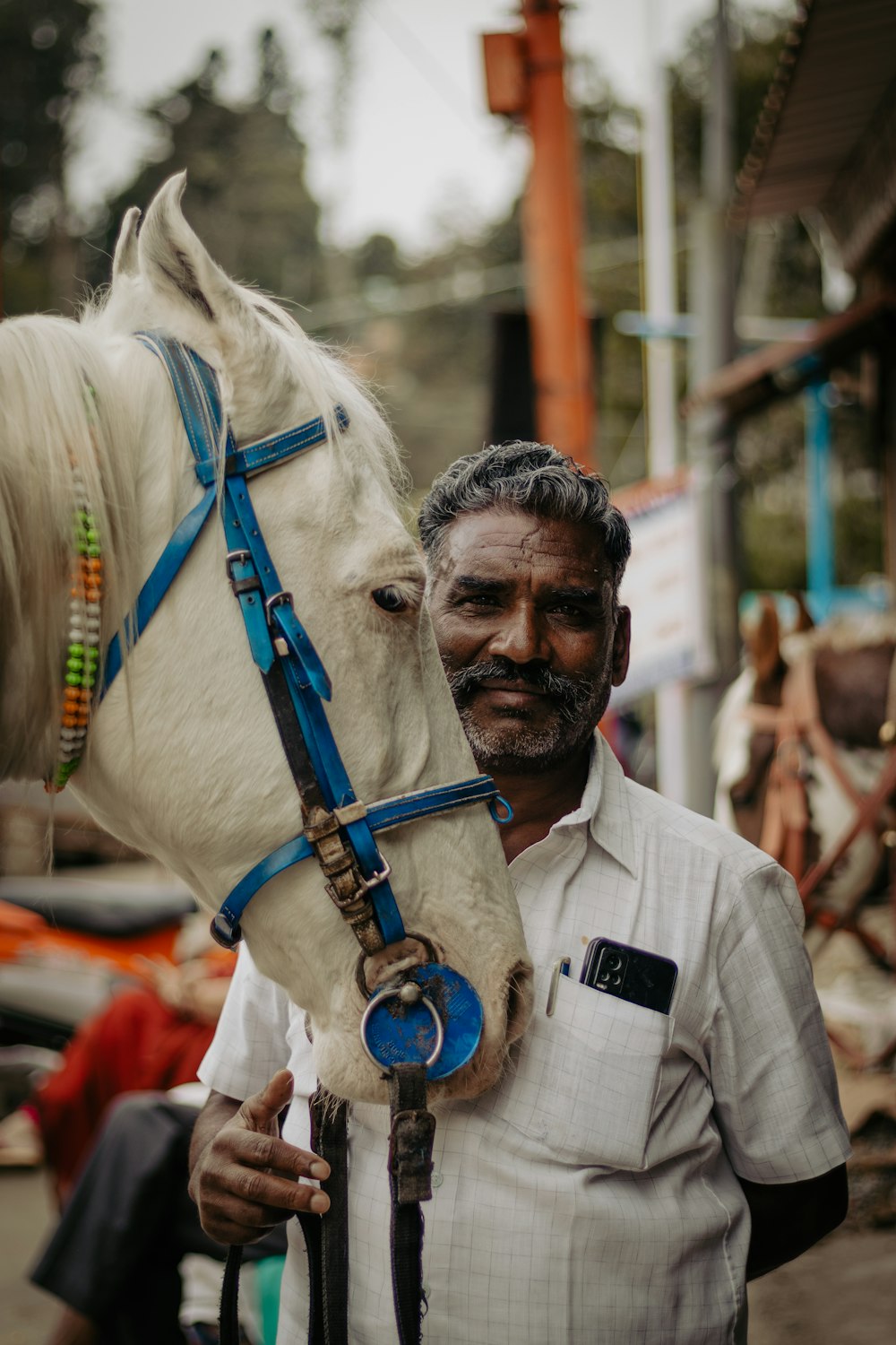 a man with a horse