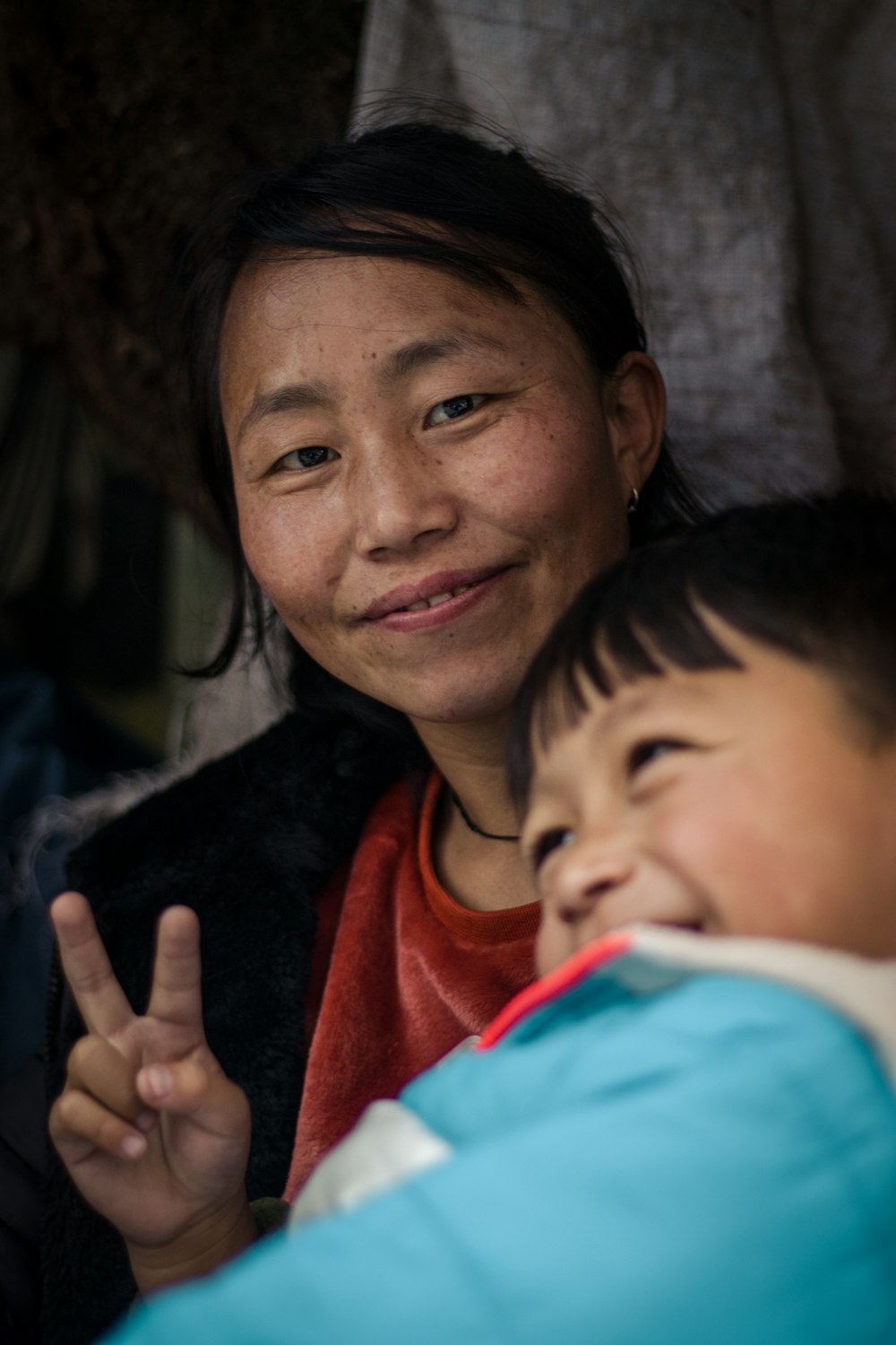 a person holding a baby