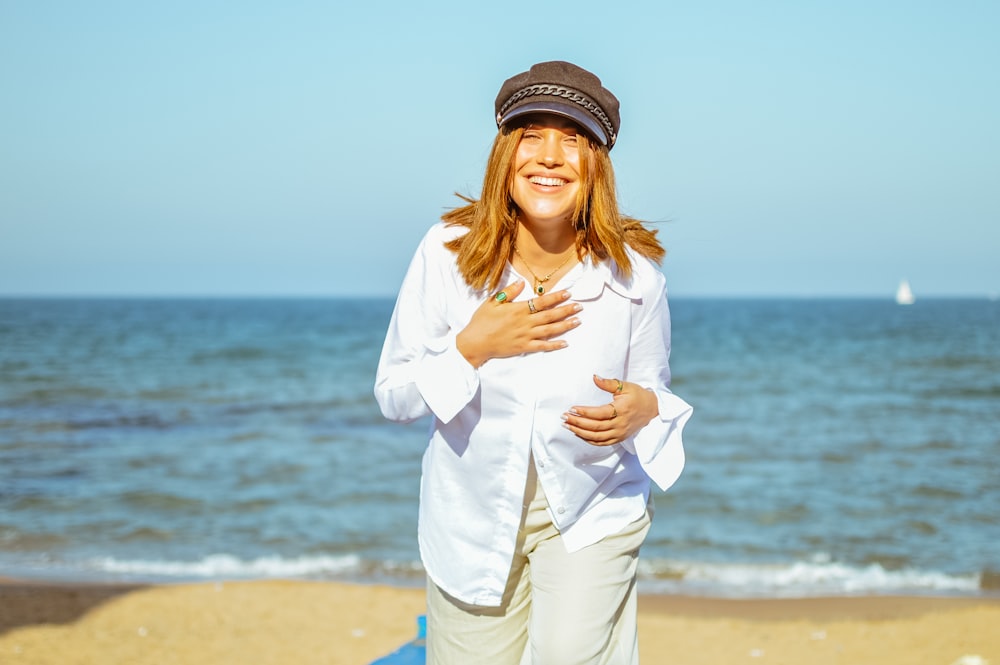 a person standing on a beach