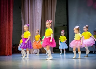 a group of children in a performance